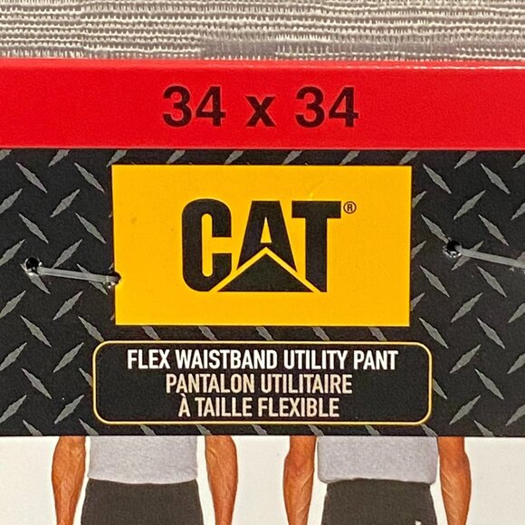 CAT Caterpillar Utility Work Pants Mens 34 x 34 Black Flex Waistband Cell Pocket - Picture 4 of 16